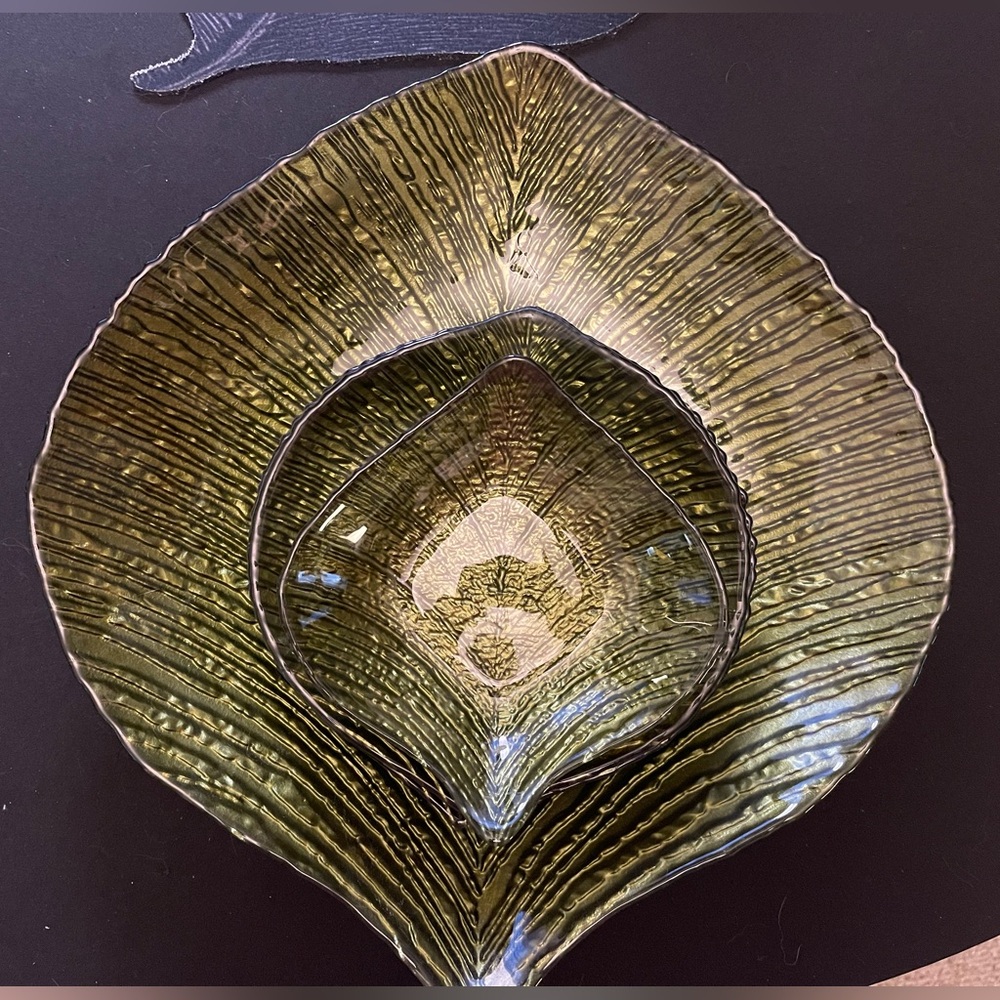 Princess House Chip Dip Set Smoked Glass Serving Bowl